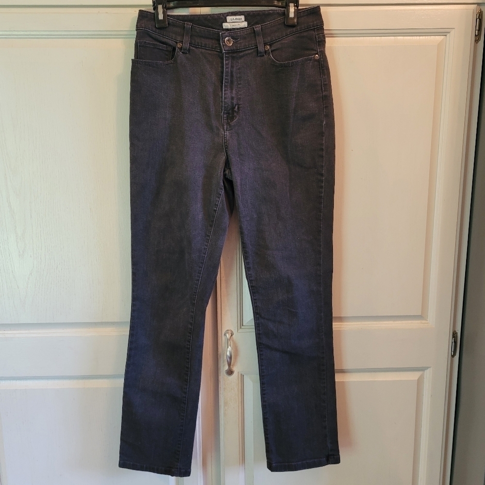 L L. Bean Classic Fit Straight Leg Black Denim Jean Pants